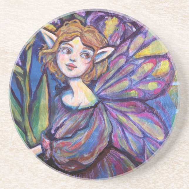 Lila Iris Pixie Girl Underlägg (Framsidan)