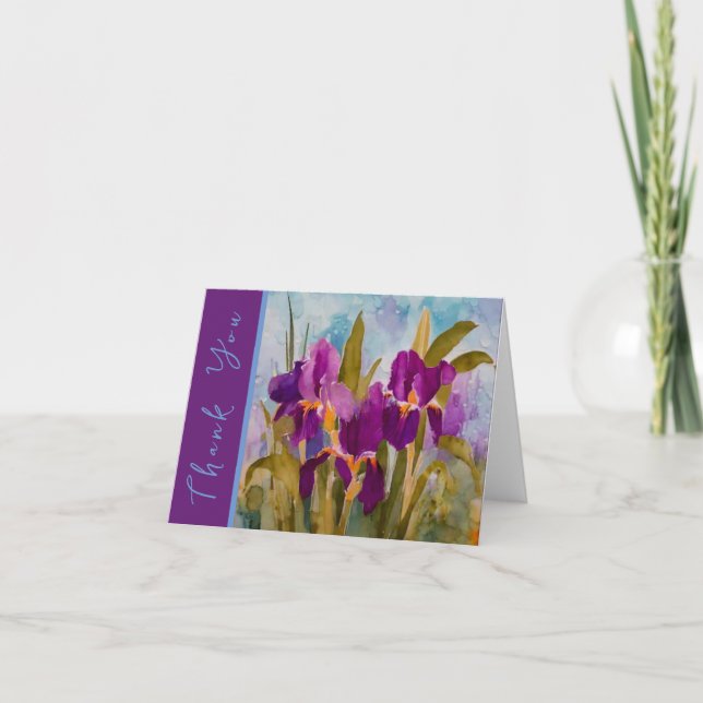 Lila iris. Tacksamhetskort Tack Kort (Framsida)
