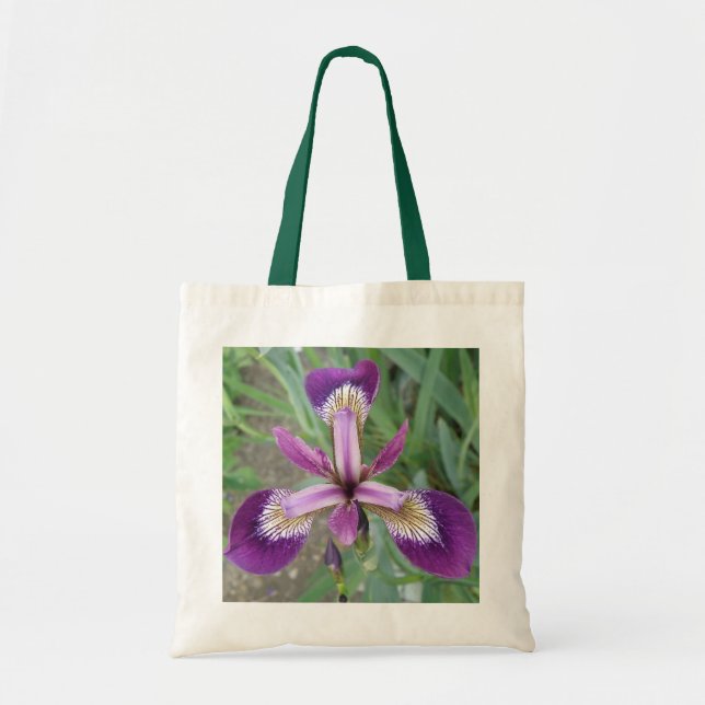 Lila Iris Tote Bag Tygkasse (Framsidan)