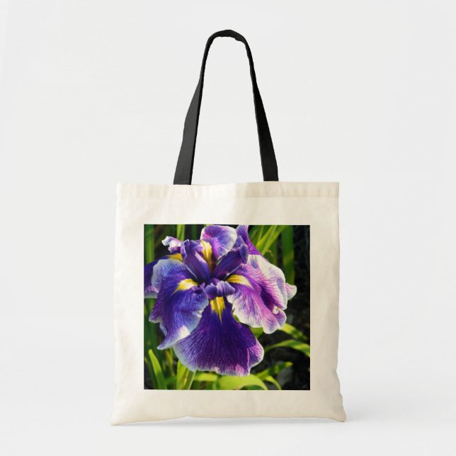 Lila Iris Tote Bag Tygkasse (Framsidan)