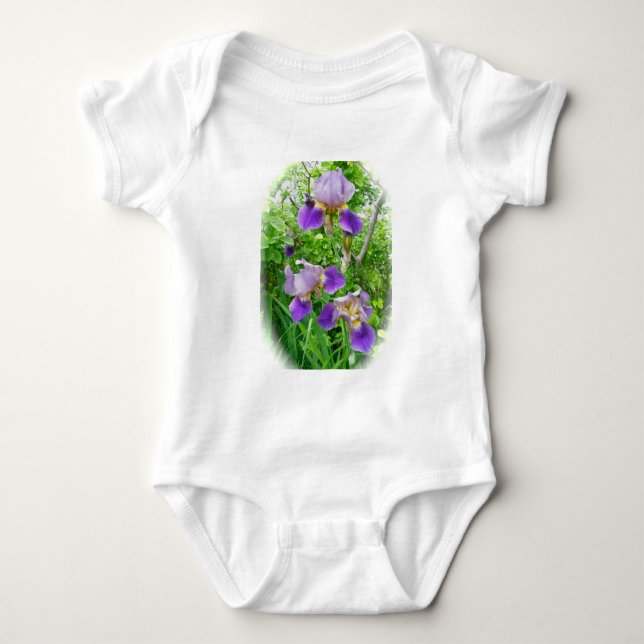 Lila Iris Trio Baby Onsie T-shirt (Framsida)