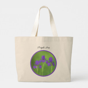 Lila Iris Trio-färgning Original Flower Art Jumbo Tygkasse