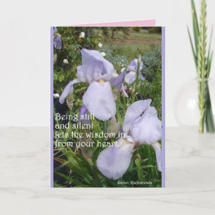 Lila Iris Tyst Visdom Hjärtblommig Kort