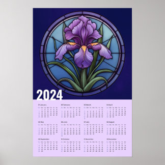 Lila Iris Wall Calendar Poster