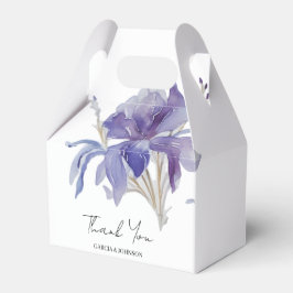 Lila Iris Watercolor Bröllop Presentaskar