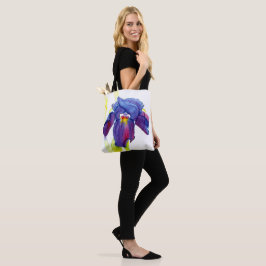 Lila Iris Watercolor Tote Bag Tygkasse