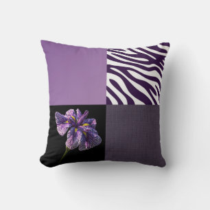 Lila Iris Zebra Rand Gradient Färg Struktur Kudde
