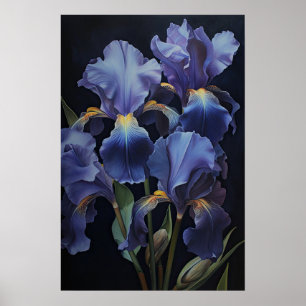 Lila Irises Flower Art Print Poster