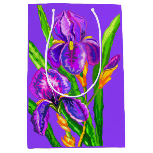 Lila Irises Flowers Gift Bag