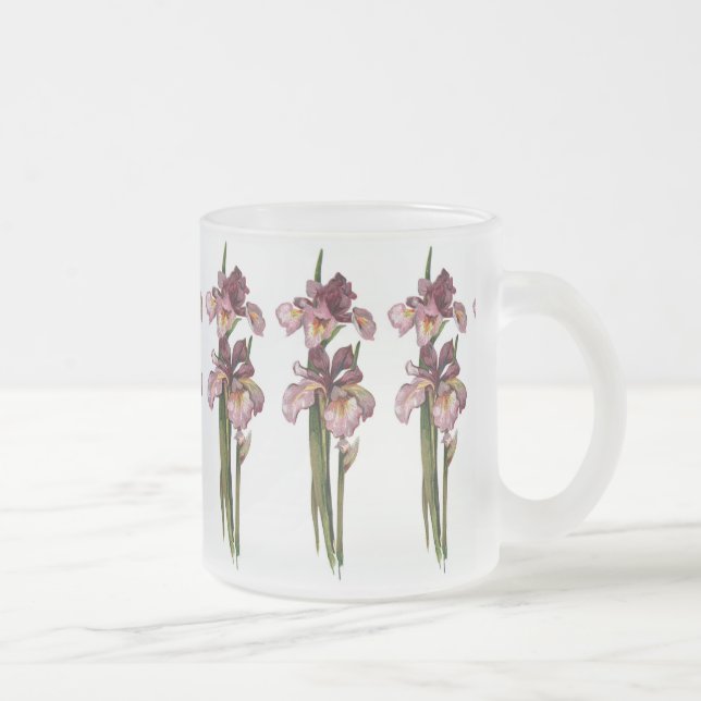 Lila Irises Frosted Glass Mugg (Höger)