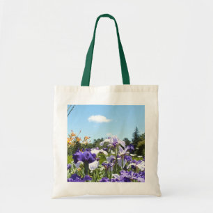 Lila Irises Garden Tote Bag Tygkasse