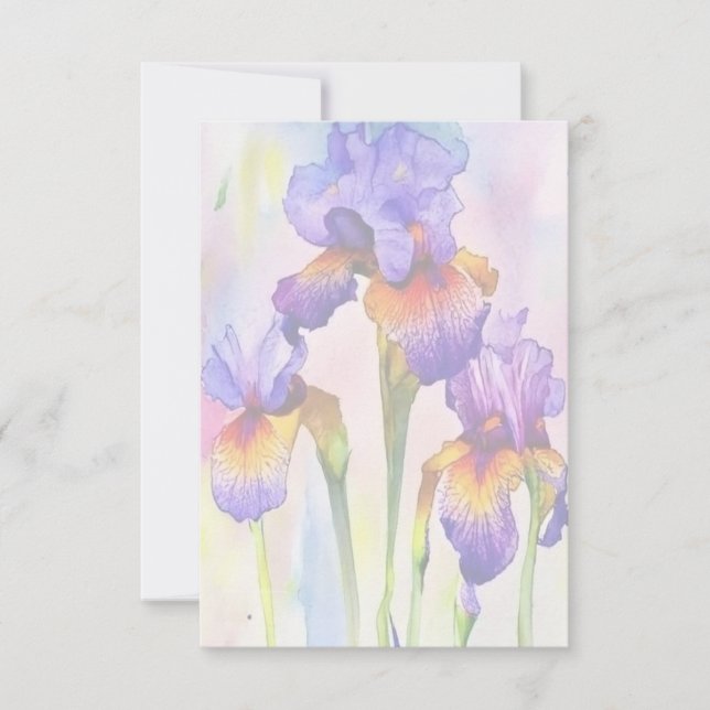 Lila Irises Tack Kort (Framsida)