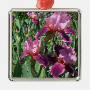 Lila Irises Vår Blommigt Julgransprydnad Metall