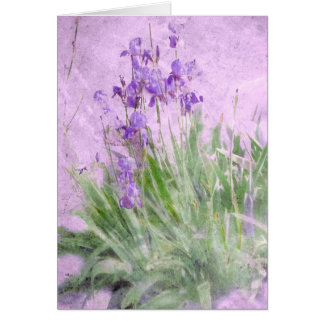 Lila Irises Watercolor Card OBS Kort