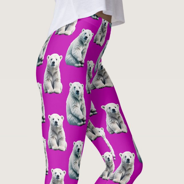 Lila isbjörn mönsterdesign  leggings (Skapare uppladdad)