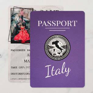 Lila Italien Passport Spara Datumet