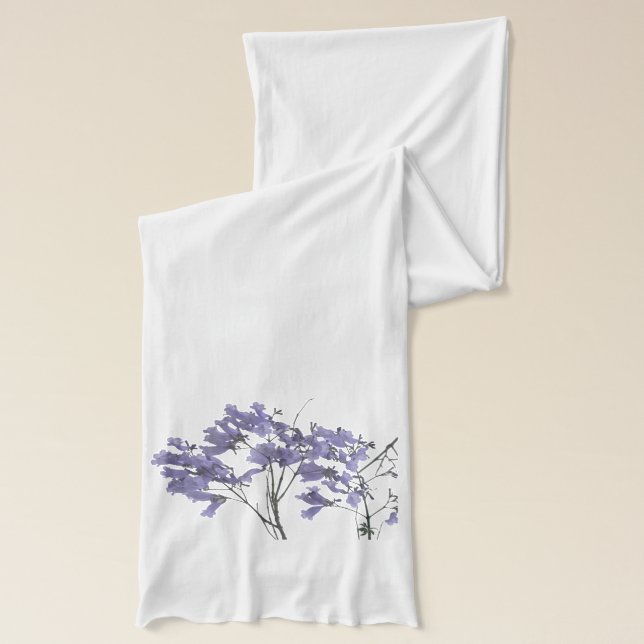 Lila Jacaranda Flowers Scarf Halsduk (Vänster)