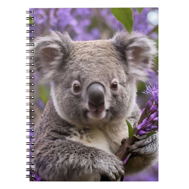 Lila Jacaranda Koala Bear Anteckningsbok (Framsidan)