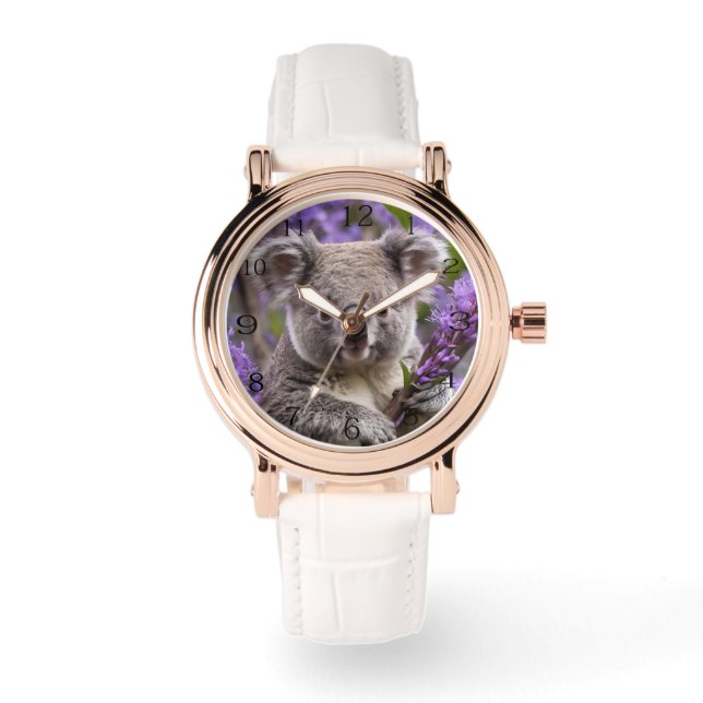 Lila Jacaranda Koala Bear Armbandsur (Framsida)