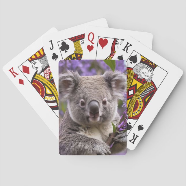 Lila Jacaranda Koala Bear Casinokort (Baksidan)