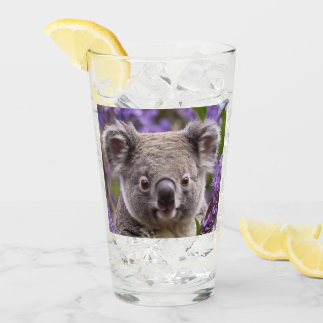 Lila Jacaranda Koala Bear Glaskopp (Framsida Ice)