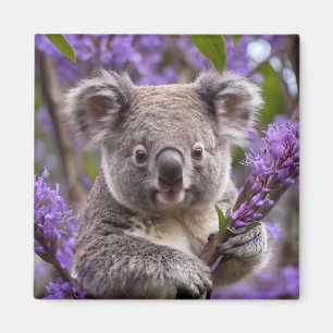 Lila Jacaranda Koala Bear Magnet