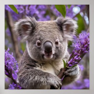 Lila Jacaranda Koala Bear Poster