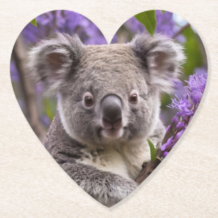 Lila Jacaranda Koala Bear Underlägg Papper