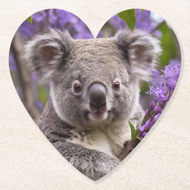 Lila Jacaranda Koala Bear Underlägg Papper (Framsida)