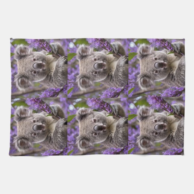 Lila Jacaranda Koala Björn, Kökshandduk (Horisontell)