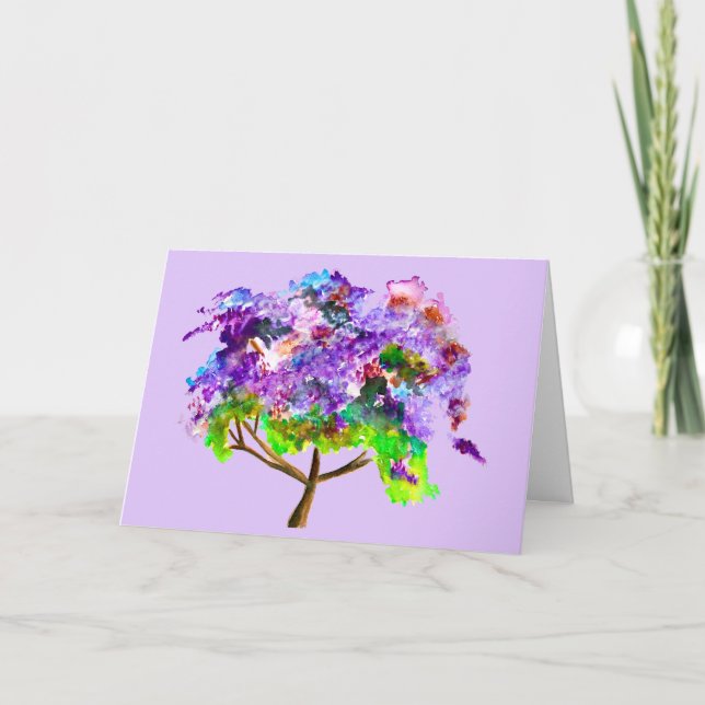 Lila jacaranda träd bra art kort (Framsida)