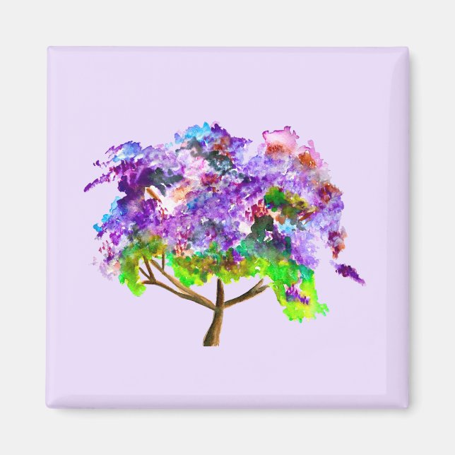 Lila Jacaranda träd bra art. Magnet (Framsidan)