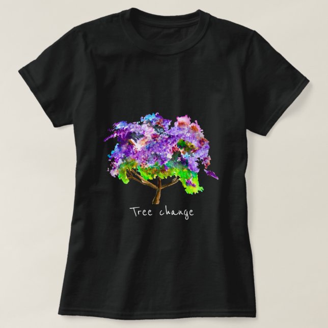 Lila jacaranda träd bra art t shirt (Design framsida)