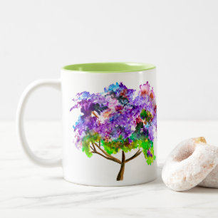 Lila jacaranda träd bra art Två-Tonad mugg