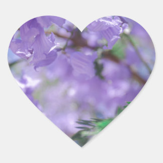 Lila Jacaranda Träd Flowers Hjärtformat Klistermärke