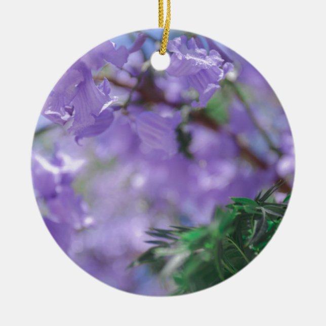 Lila Jacaranda Träd Flowers Julgransprydnad Keramik (Framsidan)
