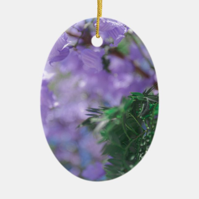 Lila Jacaranda Träd Flowers Julgransprydnad Keramik (Framsidan)
