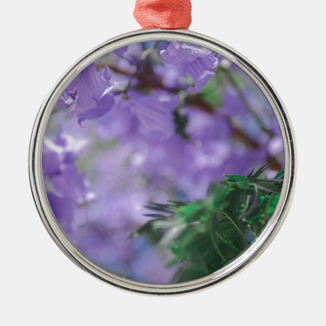 Lila Jacaranda Träd Flowers Julgransprydnad Metall (Framsidan)