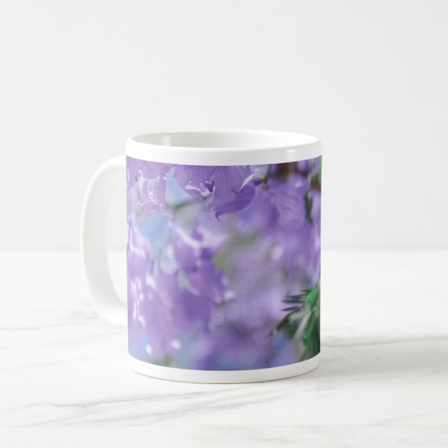 Lila Jacaranda Träd Flowers Kaffemugg (Framsida vänster)