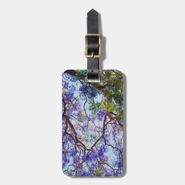 Lila Jacaranda Träd Oil Paint, Luggage Tag Bagagebricka (Vertikal Framsida)