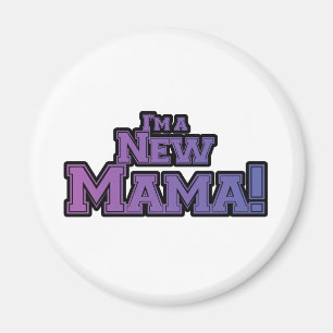 Lila Jag är en ny Mamma-skjortor och presenter Magnet