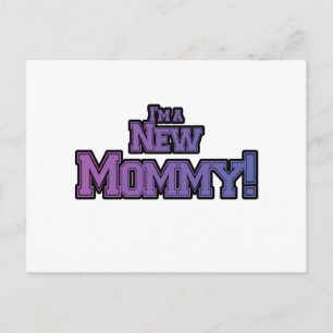 Lila Jag är en ny Mamma-skjortor och presenter Vykort