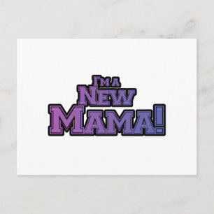 Lila Jag är en ny Mamma-skjortor och presenter Vykort