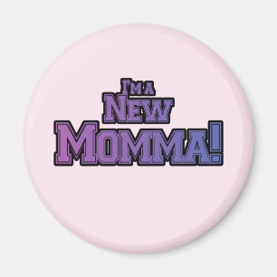 Lila... Jag är New Momma Tshirts och Gifts Magnet