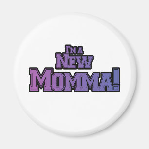 Lila... Jag är New Momma Tshirts och Gifts Magnet