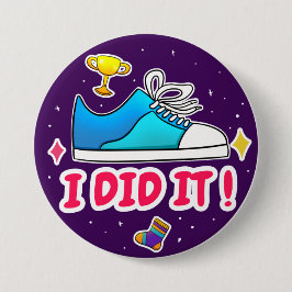 Lila jag gjorde det 3-tumsbrickan knapp