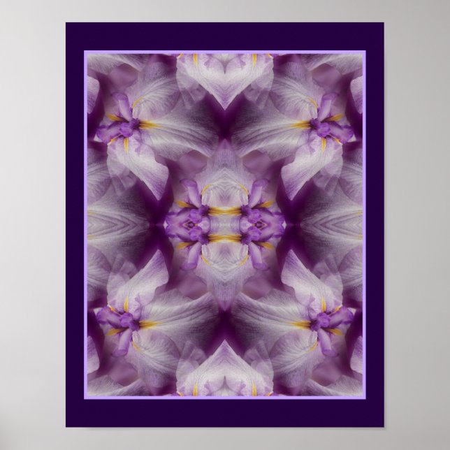 Lila Japansk Iris Flower-Abstrakt Poster (Framsidan)