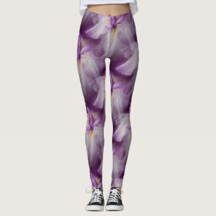 Lila Japansk iris Flower Mönster Leggings
