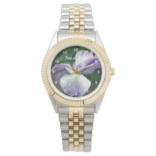 Lila Japansk iris Flower Unvikt Unvikt Personlig Armbandsur