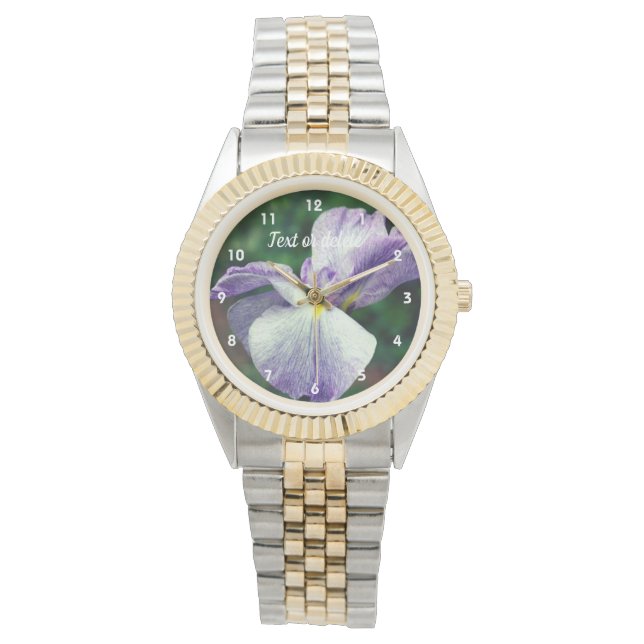 Lila Japansk iris Flower Unvikt Unvikt Personlig Armbandsur (Framsida)